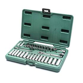 Sata 891645133191 43-piece 1/4-inch Drive Sae And Metric Socket Set Standard Deep Sizes W