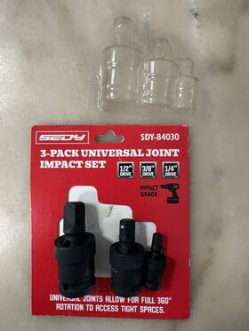 Sdy-84030 Sedy 3 Pack Universal Joint Impact Set Open Package