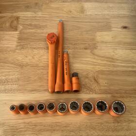 Ms-84 Sibille Ms 84 And 85 Insulated Ratcheting Socket Wrench Set 14 Pieces 1000v