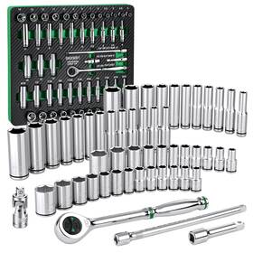 160-p Sk 025141110401 1/4 Inch Drive Socket Set With Ratchet 52-piece Sae And Metric Superkrome