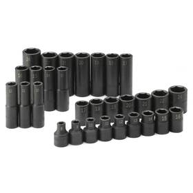 Sk 787721793939 Tools Usa 1/2 Inch Drive 30 Piece 6 Point Standard And Deep Metric Impact Soc