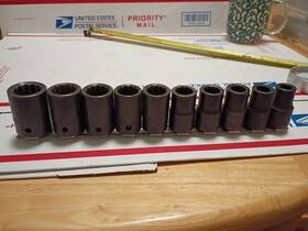 Sk Tools 251410409055 10 Pc. 1/2 Inch Drive 12 Point Metric Impact Socket Set Usa 10-19mm