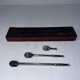 103rt01fr Snap-on 3pc 1/4 Inch Drive Fine Tooth Chrome Ratchet Set In Foam
