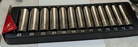 313smya Snap-on 13pc 1/2 Drive 12pt Metric Deep Sockets 12-24mm Usa