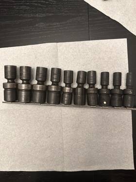 Ipl19 Snap-on 10 Piece Swivel Metric Steel Socket Set Standard Length Black