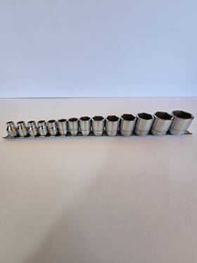 Ps321 Snap-on 14 Piece 3/8 Drive Standard Sae Socket Set Chrome Finish 1/4 To 1 Inch