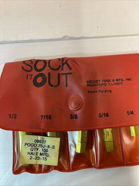 Mik-2 Sock Out It Screw Extractor Set 5 Pc 1/4 In 5/16 3/8 1/12 5/8