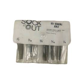 Jen-2 Socket Tool Sock It Out 5 Piece Extractor Set Bolt Screw Removal 1/4 Inch - 1/2