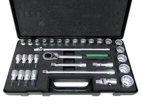 91061220 Stahlwille 31 Piece Socket Set 50/54/25/6 T 1/2 Inch Drive 8-32mm With Case