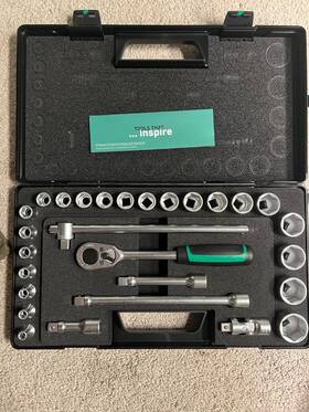96031409 Stahlwille 28-piece 1/2 Inch Drive Hex Socket And Ratche Set 8-32mm 52/22/6