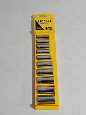 Stanley 076174859195 10 Piece Deep Socket Set 3/8 Drive Metric 10-19