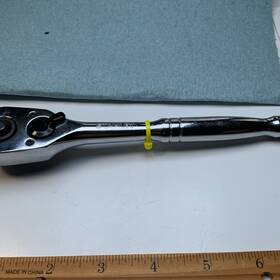 89-318 Stanley 3/8 Drive Polished Quick Release Ratchet 7-1/4 Inch - Yellow Tag