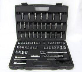 94-375 Stanley 6pt Sae And Metric 85pc Socket Ratchet Set Complete