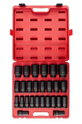 4693 Sunex Tools 613364127162 3/4-inch Drive Metric Deep Impact Socket Set 26-piece