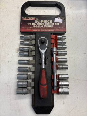 96603 Task Force 20 Piece 1/4 Inch Drive Socket Set S.a.e. And Metric Ratchet Extention
