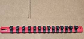 Tekton 705353490385 3/4 Inch Drive X 18 Socket Rail 14 Clips Red