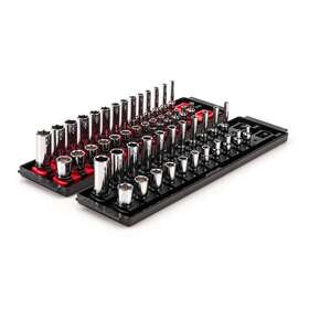Shd90215 Tekton Socket Set 1/4 Inch Drive 6-point 5/32 -9/16 4 Mm-15 Mm With Rails 50-piece