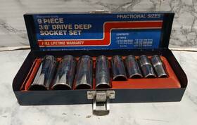 51009 Thorsen 53721 Vintage Allied Tools 9 Piece 3/8 Inch Drive Deep Socket Set #51009 Tat