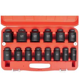12142550 Tonynol 1/2 Inch Drive Deep Impact Socket Set 6-point Metric Sizes 25-50mm - 14 Pcs