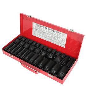 Tyfyb 940981351781 35pcs 1/2 Inch Drive Deep Impact Socket Tool Set Metric Garage Workshop Tools