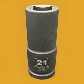 Uxcell 041814468266 3/4 Inch Drive By 21mm Deep Impact Socket 6-point Cr-mo Alloy Steel Metric