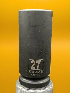 Uxcell 041814468327 3/4 Inch Drive By 27mm Deep Impact Socket 6-point Cr-mo Alloy Steel Metric