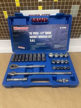 R7b013258 Westward Tools 4lwz8 26 Piece 1/2 Inch Sae Socket Set With Ratchet