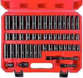 Wett 974831040594 3/8 Inch Drive Impact Socket Set 48-piece Sae/metric Deep/shallow Sockets With