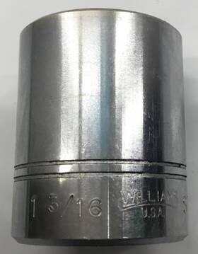 St-1238 Williams 1/2 Inch Drive Shallow Socket 12 Point 1-3/16-inch Usa Made