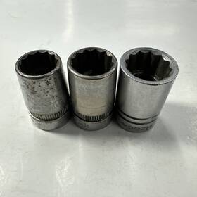 H2713 Wizard 1/2 Inch Drive 12 Pt Sockets 3 Pcs 9/16 5/8 11/16 Made In Usa