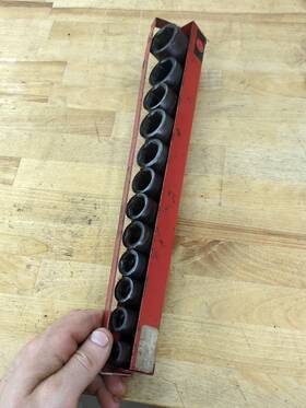 Wright Tool 076799004116 Vtg 411 6 Point Sae Impact Socket Set 11 Piece 1/2 Inch Dr Proto 1 1/8