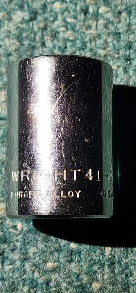 Wright Tool 076799727671 Usa 41-22 Mm 12-point Chrome Metric Socket Grind Mark. Preowned