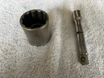 Vintage Williams ST1248 Drive 1-1/2" Chrome Socket/stanley 86-407 Ext. Fixed Price $12.50.