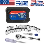 Workpro 39 Pcs Drive Socket Wrench Set Repairing Mechanic Tool With Box. Fixed Price $20.69.