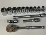 Snap On Usa 14 Piece 1/4" Drive 6 Point Standard Set Ratchet & Sockets Free Ship. Fixed Price $235.00.