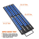 Portable Drive Socket Holder Organizer Metal Tray 80PC Abs Clip Rail 1/4 3/8 1/2. Fixed Price $19.99.