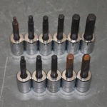 Partial - Proto Socket Bit Set J4902A, 11 Pieces, Metric, Sae, 3/8" Drive, Steel. Fixed Price $59.95.