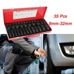 35PCS 1/2'' Drive Deep Impact Socket Set Metric Garage Workshop. Fixed Price $63.31.