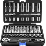Epauto 45 Pieces 3/8 Drive Socket Set With 72-TOOTH Pear Head Ratchet. Fixed Price $71.98.