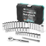 Duratech 3/8" Socket Set, 40 Piece Tool Drive, Sae&metric, Silver. Fixed Price $72.49.