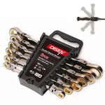 Disen 6PC 90TFLEX Head Ratcheting Wrench Set Doublebox End Gray Nickelcr-v Steel. Fixed Price $48.80.