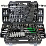 46 Pcs Auto Repair Tool Set Socket Wrench Ratchet Multifunction Kit Pro. Fixed Price $36.00.