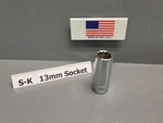 Sk Hand Tools 8413 3/8" Dr 13MM 12PT Deep Metric Chrome Socket. Fixed Price $12.50.