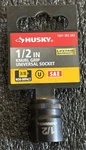 Husky 3/8 Drive 1/2 In. Knurl Grip Universal Socket New. Fixed Price $7.50.