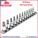 3/8 Inch Drive Torx Bit Socket Set With Rail, 12-PCS (T10-T60) S2 Steel Polished. Fixed Price $53.46.