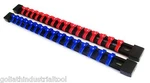 2 Goliath Industrial 1/4" Abs Mountable Red/blue Socket Rails Holders Organizer. Fixed Price $12.99.