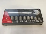 Snap-on 210RAFSM 10-PIECE 3/8" Metric Low Profile Ratchet Soket Set Unused. Fixed Price $270.00.