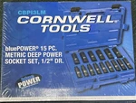 Cornwell Tools Blue Sockets Set Impact 1/2 Drive 6PT Metric Deep 15PC CBPI3LM. Fixed Price $175.00.