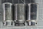 3 Deep Ratchet Sockets Proto Chrome Moly 7/16", 1/2", 1/4" Usa. Fixed Price $39.96.