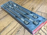 Snap Tools 3/8" Dr Wobble Plus Socket Ratchet Extension Lot Set Tray Knurled. Fixed Price $225.00.